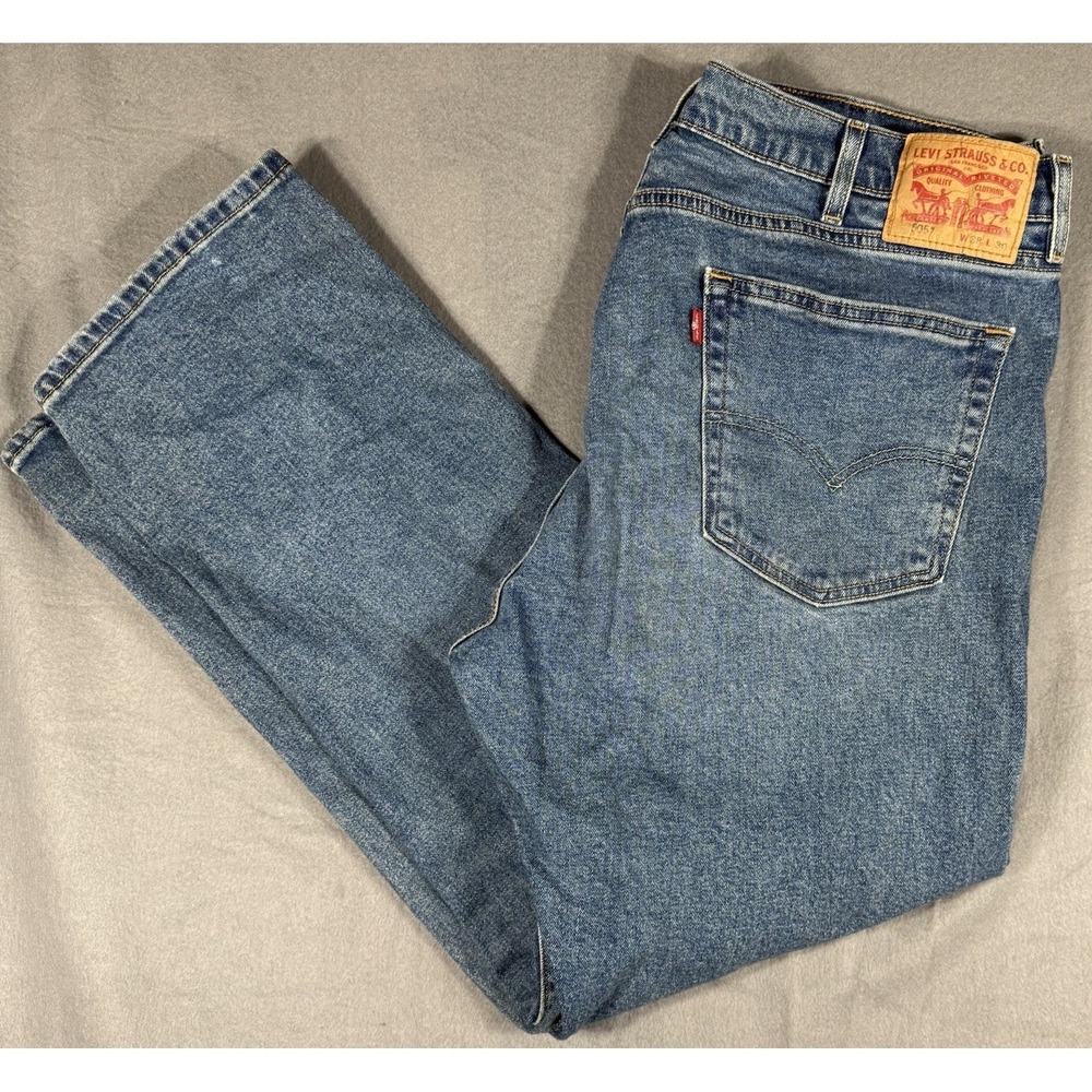 Levi's 505 Jeans Mens 38x30 Blue Water Less Straight Leg Medium Wash Denim